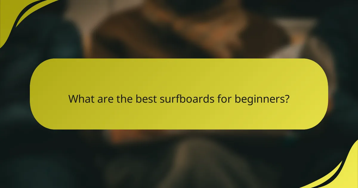 What are the best surfboards for beginners?