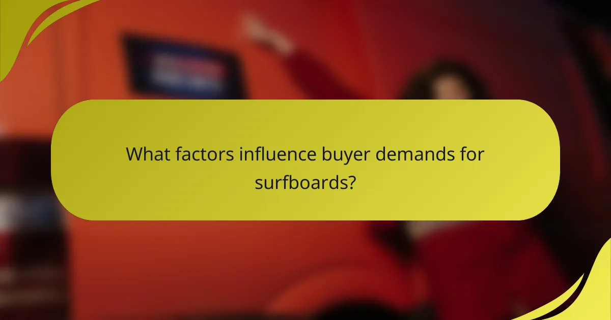 What factors influence buyer demands for surfboards?