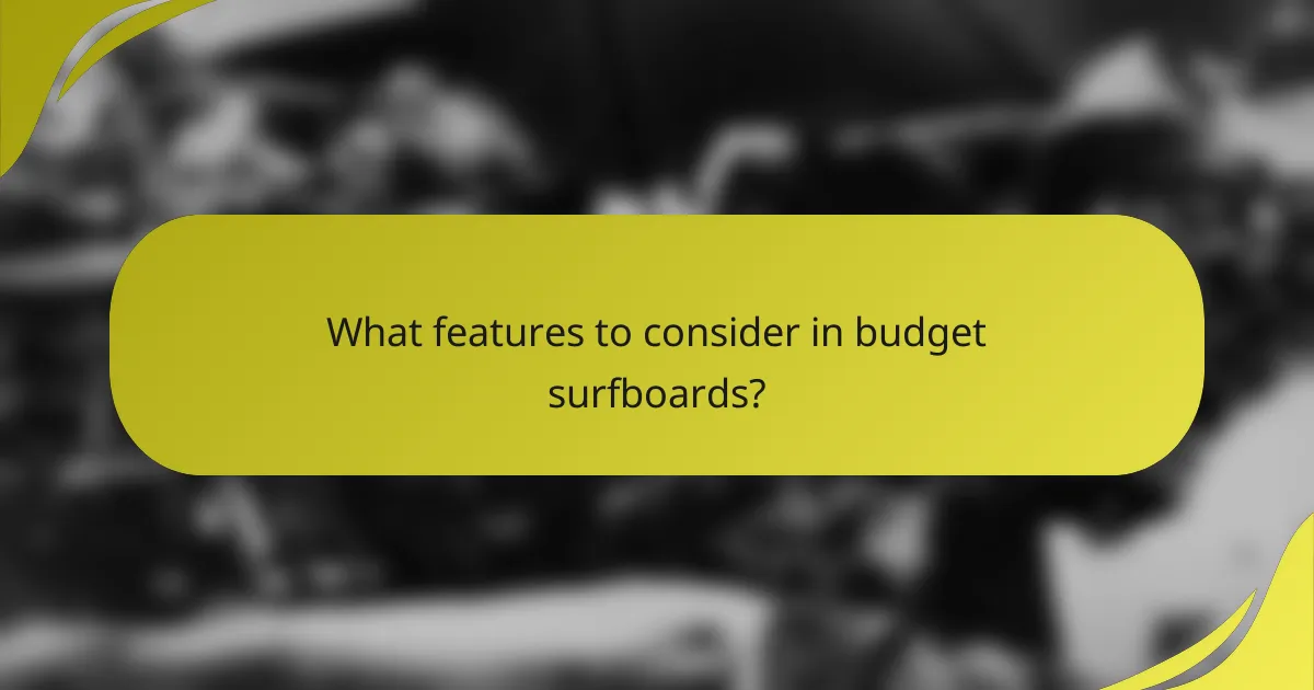 What features to consider in budget surfboards?